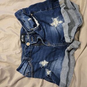 Wax Jean Distressed Denim Shorts